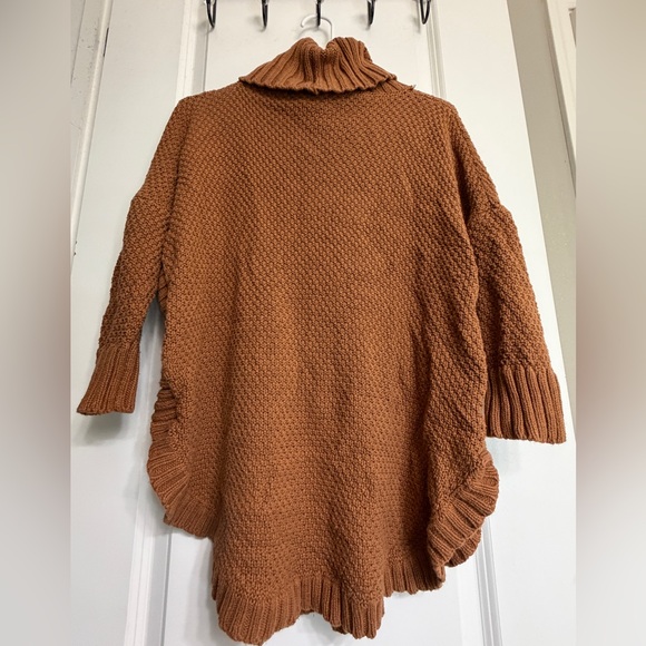 Express Cowl Neck Cable Knit Sweater Camel Size Medium - Picture 5 of 7